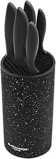 Blackmoor 66929 5-Piece Knife Set/Comes with Freestanding Storage Block/Stainless Steel Knives/Non-Stick Black Marble Coating/Easy Clean/Modern & Stylish Kitchen Accessory