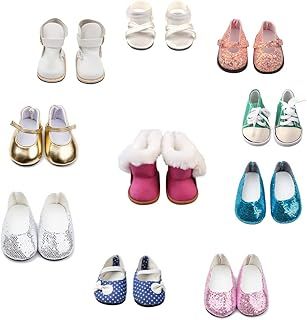 10 Pairs of 18 Inch Doll Shoes, BOSOIRSOU 7cm Boots Dance Shoes Sandals Casual Shoes Canvas Shoes Fit for 45cm American Girl Doll Accessories