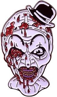 QUREZA Red Art Deco Terrifier Art the Clown Enamel Pin, Brooch, Jewelry Accessory