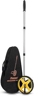 Zozen Measuring Wheel in Meters, Telescopic/Metric Units [Up to 9,999m], Rolling Measurement with Carrying Bag, One Key to Reset/Starting Point Arrow.