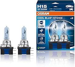 Osram COOL BLUE INTENSE H15, 20% more brightness, up to 3,700K, halogen headlight lamp, LED look, duo box (2 lamps) 64176CBN-HCB