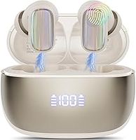 Wireless Earbuds, Mini Bluetooth 5.4 Earphones with ENC Mic, Bluetooth Headphones In Ear 40H Deep Bass Wireless Headphones with Noise Cancelling, Touch Control, IP7 Waterproof bluetooth earbuds, Red