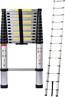 5M/16.4ft Aluminum Extension Folding Telescopic Loft Ladder Straight Attic Telescoping Ladders Capacity 150kg/330lb with Certificate EN 131