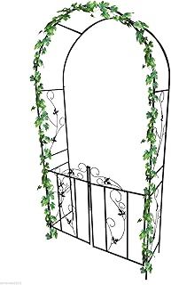 Garden Arch Metal Rose Plant Climbing Trellis Archway Climber Arched Frame With Gate