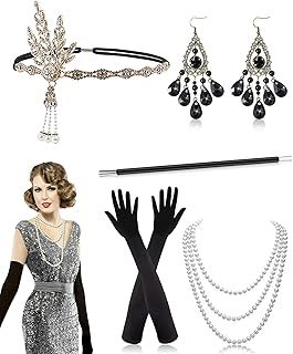 Alintor 1920s Accessories for Women, Great Gatsby Accessories Women, Flapper Dress for Women, Fancy Dress Women with 1920s Headpiece, Peaky Blinders Fancy Dress Accessories Women Fancy Dress