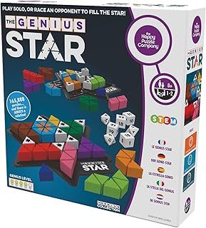The Happy Puzzle Company The Genius Star Game - 165,000+ Puzzle Challenges for a Fun Family Board Game Night - Logic Puzzles STEM Educational Learning Resources - Smart Games for Kids & Adults Ages 8+