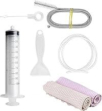 7 Piece Set Fridge Drain Hole Cleaning Tool, Fridge Cleaning Syringe Kit, Drain Unblocker Tools, Fridge Drain Pipe Blocked Dredging Tool Refrigerator Drain Hole Blockage Remover Kits