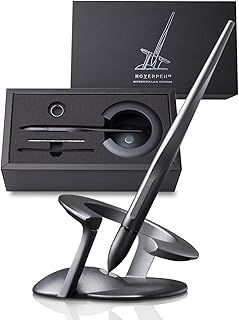 novium Hoverpen Interstellar Edition - Futuristic Luxury Pen Made With Aerospace Alloys, Desk Aesthetic, Free Spinning Executive Pen, Gifts for Men & Women (Space Black)