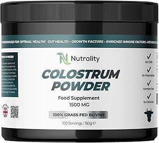 Nutrality 100% Bovine Colostrum Powder 1500mg | for Gut Health & Immune Support | Colostrum Supplement for Men & Women | Gut Health Supplements for Energy, Gut Repair & Human Parasite Detox