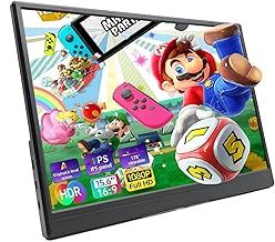 15.6" FHD 1920x1080 1080P IPS Portable Gaming Monitor, Second External Display, Type C/mini HDMI, Built in Dual Speaker, w/Smart Stand for Xbox, PS5/4/3, Laptops, PC, Mac, Desktop, Phone