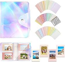 Mini Photo Album, 64 Pockets Instax Mini Album with Colorful Photo Film Frame Stickers, Instant Camera Frames Compatible with Fujifilm Instax Mini Film/Polaroid Instax Mini/Kpop Photocards