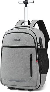 Lychee Business Rolling Backpack - Duffel Bag with Wheels - Luggage Trolley Bag - Laptop Bag with Wheels - Waterproof