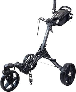 3-Wheel Lightweight Golf Trolley | Foldable Golf Push Cart with Umbrella Holder & Adjustable Handles | Durable Golf Buggy for Men & Women | Compact Design for Easy Storage & Transport
