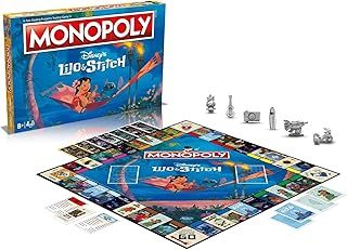 Winning Moves Disney Lilo and Stitch Monopoly Board Game, Embark on an out of this world journey with Lilo, Stitch, Nani, Jumba and many more, Gift for ages 8 plus, Blue