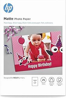 HP Matte Photo Paper, 180 g/m2, 25 sheets, White, 10 x 15 cm