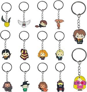 14 Pcs Wizard Harry Keyring for Kids,Potter Keychain Pendant Theme Party Bag Filler, Ideas Presents Party Favors for Boys Girls Halloween, Birthday Party Supply-New