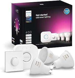 Philips Hue Starter kit: 3 GU10 Smart spotlights + Smart Button White and Colour Ambiance