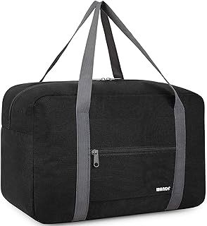 Small Cabin Bag 40x20x25 for Ryanair Airlines Foldable Underseat Travel Water-Resistant Hand Luggage Holdall Bag Weekend Overnight Bag for Women Men (Black 20L)