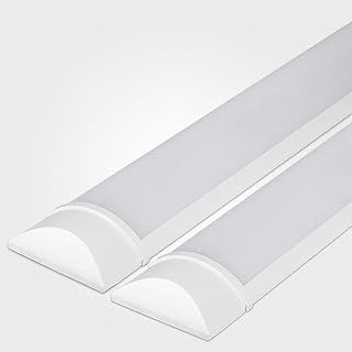 2 x LED Batten Lights 36W 4320Lm CCT Tri Colour Selectable, 4FT IP20 LED Fluorescent Strip Light Fitting for Ceiling of Home & Office, Workshop & Garage Lighting Twin Pack