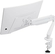 Suptek Single Monitor Arm Gas Spring, Monitor Arm Desk Mount for 17-27" Monitors up to 6kg, Tool Free Height Adjustable Screen Arm with Tilt Swivel Rotation, VESA 75/100mm, C-clamp/Grommet Options