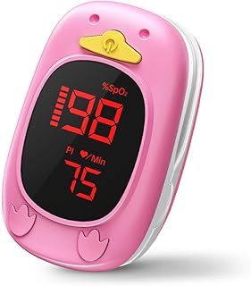 Pulse Oximeter Kids, HOLFENRY Paediatric Pulse Oximetry Oxygen Monitor Finger Kids Oxygen for Children over Age 2, Blood Oxygen Saturation and Pulse Rate At Home, School or Trip Use