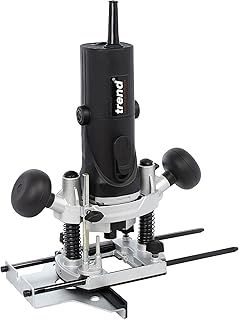 Trend T4 1/4 Inch Variable Speed Workshop Router and Kitbox, Perfect for Hinge Cutting, Timber Profiling & Hand Carving, 850W 115v T4ELK, Black