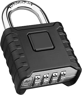 Heavy Duty Combination Padlocks Outdoor, [Weatherproof] 52mm Large 4 Digit Code Padlock with 8mm Thick 304 Stainless Steel Shackle for Garage, Home, School, Gate, Shed, Fence, Warehouse, Gym