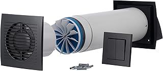 Steinberg14 Diameter Ø 100 mm Decentral Single Room Ventilation System with Heat Recovery 85% - with Switch, Anthracite (EER)