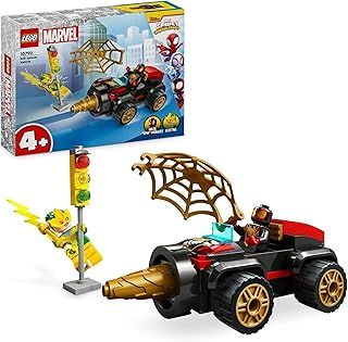 LEGO Marvel Spidey and his Amazing Friends Drill Spinner Vehicle, Spider-Man Car toy for 4 Plus Year Old Kids, Boys & Girls, with 2 Minifigures, Super Hero Fun from Disney+ TV Show, Gift Idea 10792