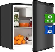 CHiQ CSD46D4EU,Mini Fridge 46L, E Energy Rating, Table Top Fridge, Compact Wine&Beers Cooling, Reversible Doors, 12-Year Free Warranty on The Compressor,Black
