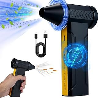 Compressed Air Duster, 3-Speed Adjustable 160000RPM Electric Air Duster, PC Cleaner Air Blower for Electronics, Sofas, Autos, Office Equipment (Black)