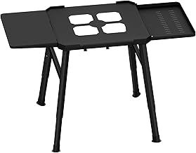 Grill Stand for Ninja Woodfire Outdoor Grill - Electric Outdoor BBQ Grill Height Adjustable Stand with Double Side Table, Pizza Oven Stand with Hanging Hooks