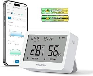 Inkbird Bluetooth Room Thermometer Hygrometer, ITH-21-B Digital Temperature Humidity Meter with APP Control, Data Export for Home, Office, Wine Cellar, Greenhouse