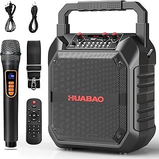 Karaoke Machine, Portable Bluetooth Speaker with Wireless Microphone for Adults & Kids, PA System with Remote Control Supports TF Card/USB/FM/AUX for Home Party, Indoor and Outdoor