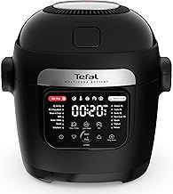 Tefal Rapid Multi Cooker & Air Fryer, Auto Stirring Tech, 14 Programmes including Steam, Grill, Roast, Risotto, Slow Cook, Crispy, Multi Layer Cooking, 6L Capacity, Black, MY7408G1
