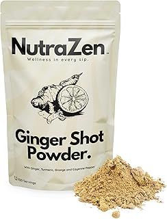 Ginger and Turmeric Shot Powder 100 Servings | Drink Supplement with Orange, Cayenne Pepper and Zinc | Organic and Natural Ingredients No Added Sugar | Detox Drink, Mix with Water, Juice or Tea | 100g