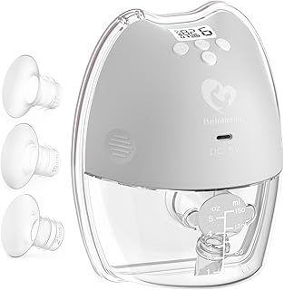 Bellababy Wearable Breast Pump, Portable Wireless Wearable Breast Pump with Touchscreen LCD Display,4 Modes & 9 Levels with 17/20/21mm Insert