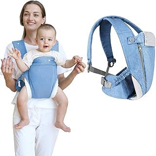 Aolso 4-in-1 Baby Carrier Newborn to Toddler, Baby Carrier Baby Sling Carrier, Breathable Zipper & Belt, Front and Back Adjustable Baby Sling Carrier for for 7-40lbs (Blue)