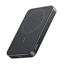 Anker MagGo Power Bank, Ultra-Slim 10,000mAh Magnetic Portable Charger, Qi2 Certified 15W Ultra-Fast MagSafe-Compatible Battery Pack, Ergonomic Design, For iPhone 15/14/13/12 Series Only