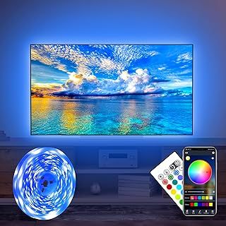 TV LED Lights,2.5M USB Led Strip Lights with Remote for 40-60 Inch LED TV Backlights RGB 5050 APP Control Sync to Music Bias Lighting TV Led Lights for TV, Bedroom, Party and Home Decoration