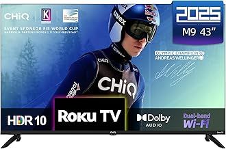 CHiQ U43QM9K 43" 4K QLED Roku Smart TV, 4K UHD, HDR10 HLG, Dolby Audio, Alexa & Google Assistant, AirPlay, Prime Video, HDMI2.1, USB2.0