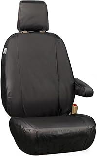 TAILORED FOR FORD TRANSIT CUSTOM ALL YEARS - HEAVY DUTY DURABLE WATERPROOF REPLACEMENT DRIVER VAN SEAT COVER PROTECTOR - BLACK