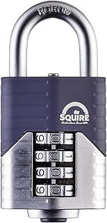 Squire Heavy Duty Padlock (Vulcan Combi 50) - Toughest Open Shackle - 4 Wheel Vulcan Padlock - Steel Cast Alloy for Corrosion Resistance - Weatherproof Lock for Home, School & Shed (Blue, 50 mm)