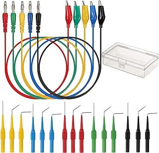 20pcs Test Leads Back Probe Kit，5 Colors Back Test Probe Pins，Multimeter Probes & 4mm Banana Plug to Alligator Clip Test Leads for Multimeter Automotive Testing