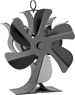 Miaton Log Burner Fan | 6-Blade Stove Fans Log Burners | Fire Fan Wood Burner Fans Heat Powered Silent Operation | Fan for Wood Burning Stove | Fireplace Accessories Tools