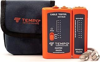 TEMPO PA1574 RJ45 Network Cable Tester | Telephone & Ethernet Cable Tester | Continuity Tester for RJ45, RJ11, RJ12 | CAT5, CAT5E, CAT6 (Professional Grade)