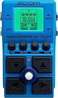 ZOOM MS-70CDR+ MultiStomp guitar multi-effects pedal for reverb and modulation, 149 different effects, chorus, delay, reverb, phaser, flanger, tremolo, vibrato and many more, blue