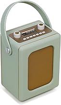 DAB Radio Portable 20hr Play | Bluetooth Radio & Digital Radios Mains and Battery | Radio Alarm Clock | FM Radio,60 Presets, Headphone Jack | Clock Radio,Kitchen Radio,Retro Radio | Lemega CR9 Green
