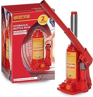 Hydraulic Bottle Jack 2 Tonne - Powerful, Durable Alloy Steel Hydraulic Jack with 2 Tonnes Lifting Capacity (2000kg), Safety Overload Valve & Quick-Fit Handle - For Small Cars/Vans - 2 Tonne