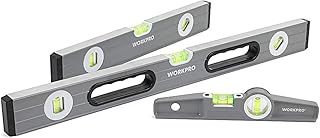 WORKPRO 3-Piece Spirit Level Set(9", 16", 24")， W002900A , Grey